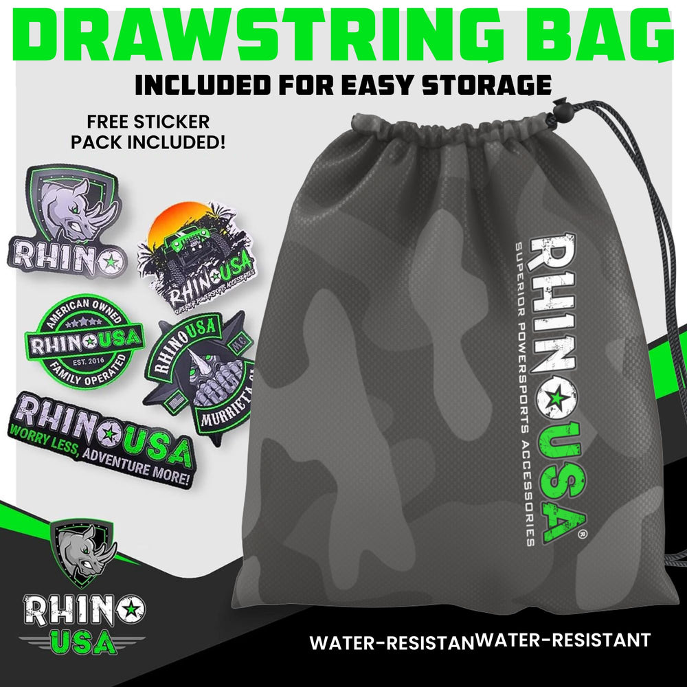 Rhino USA carrying bag open with four straps organized for convenient transport