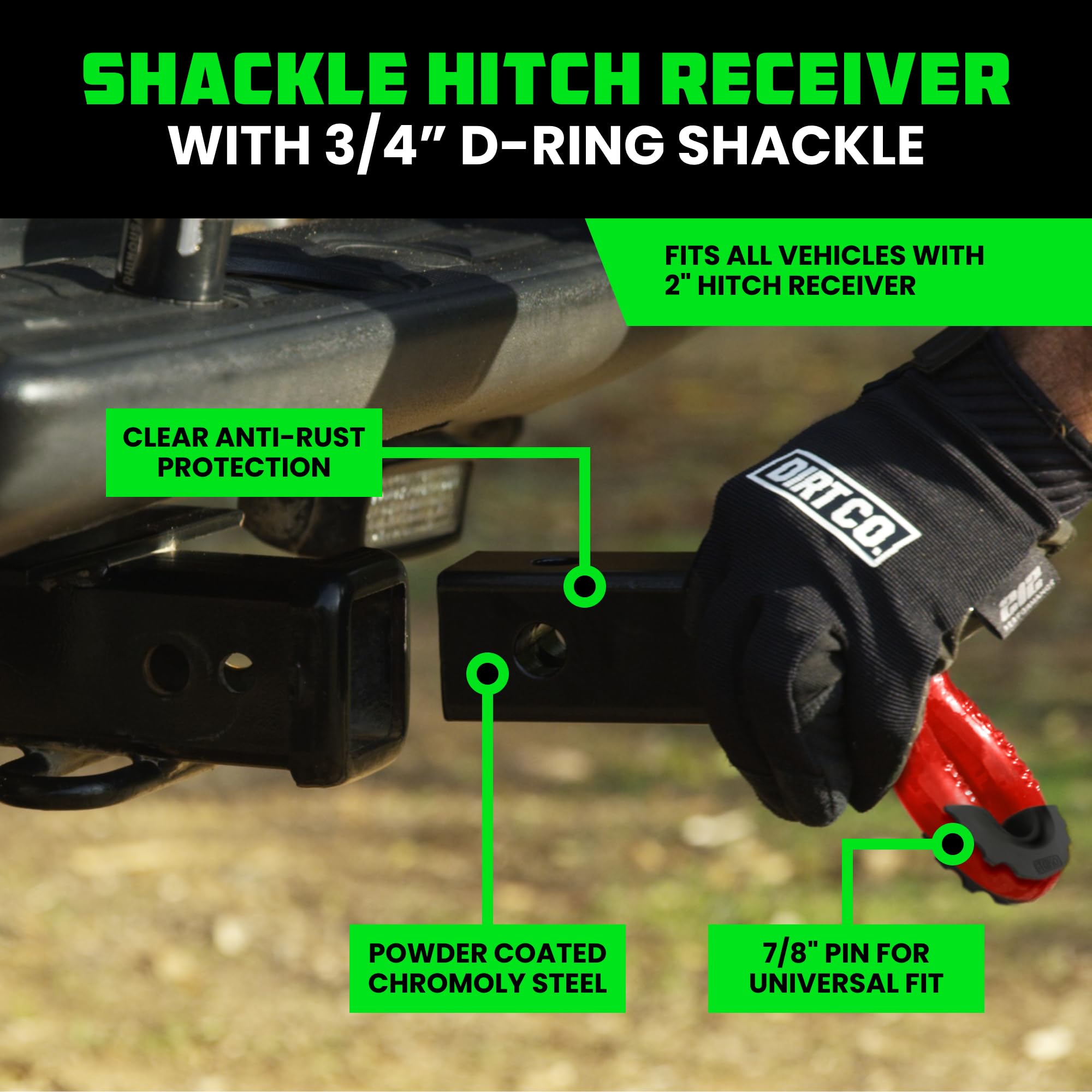 Rhino USA close-up of retaining pin for secure attachment and easy removal benefit