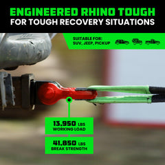 Rhino USA side profile showing thick shackle body and high-strength durability benefit