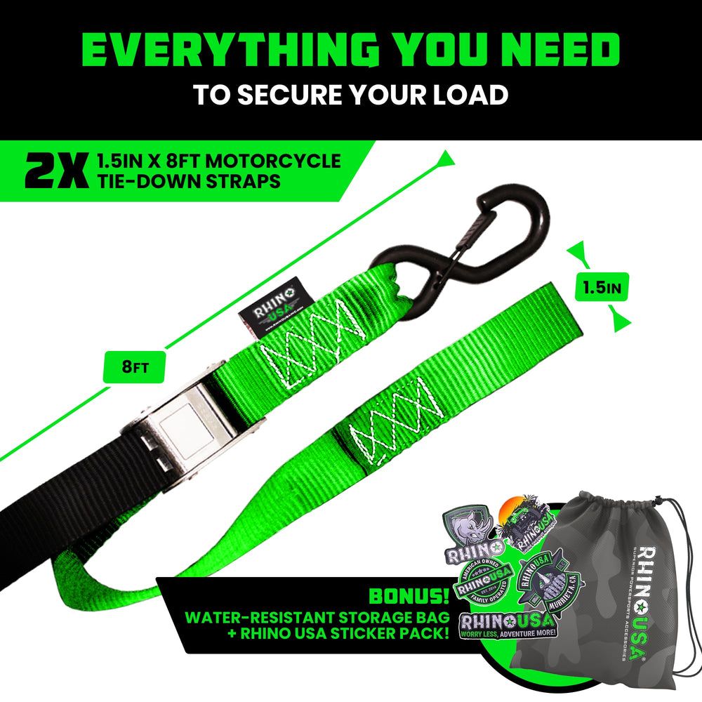 Rhino USA strap beside a hand for scale, demonstrates compact size and easy handling
