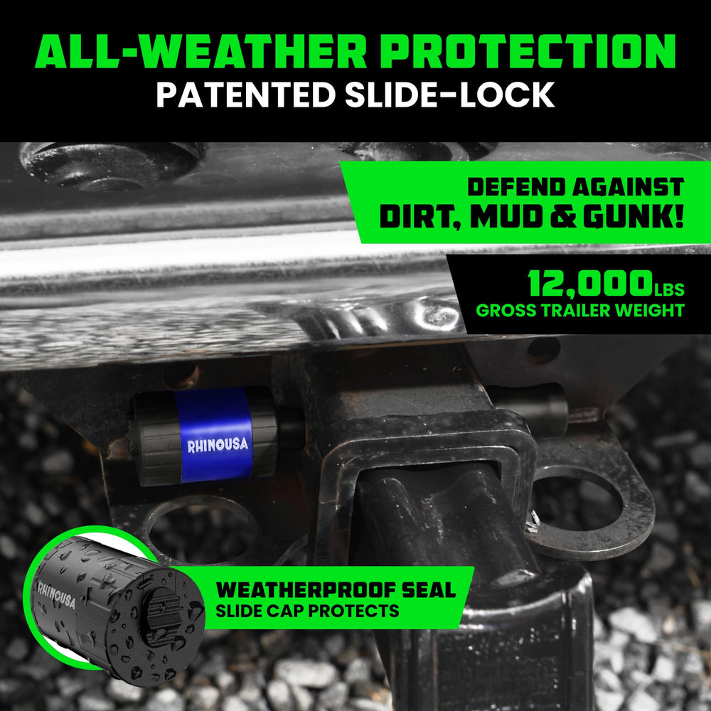 Rhino USA patented slide cap detail keeping debris out and extending lock life