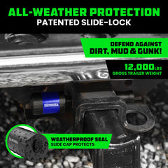 Rhino USA patented slide cap detail keeping debris out and extending lock life