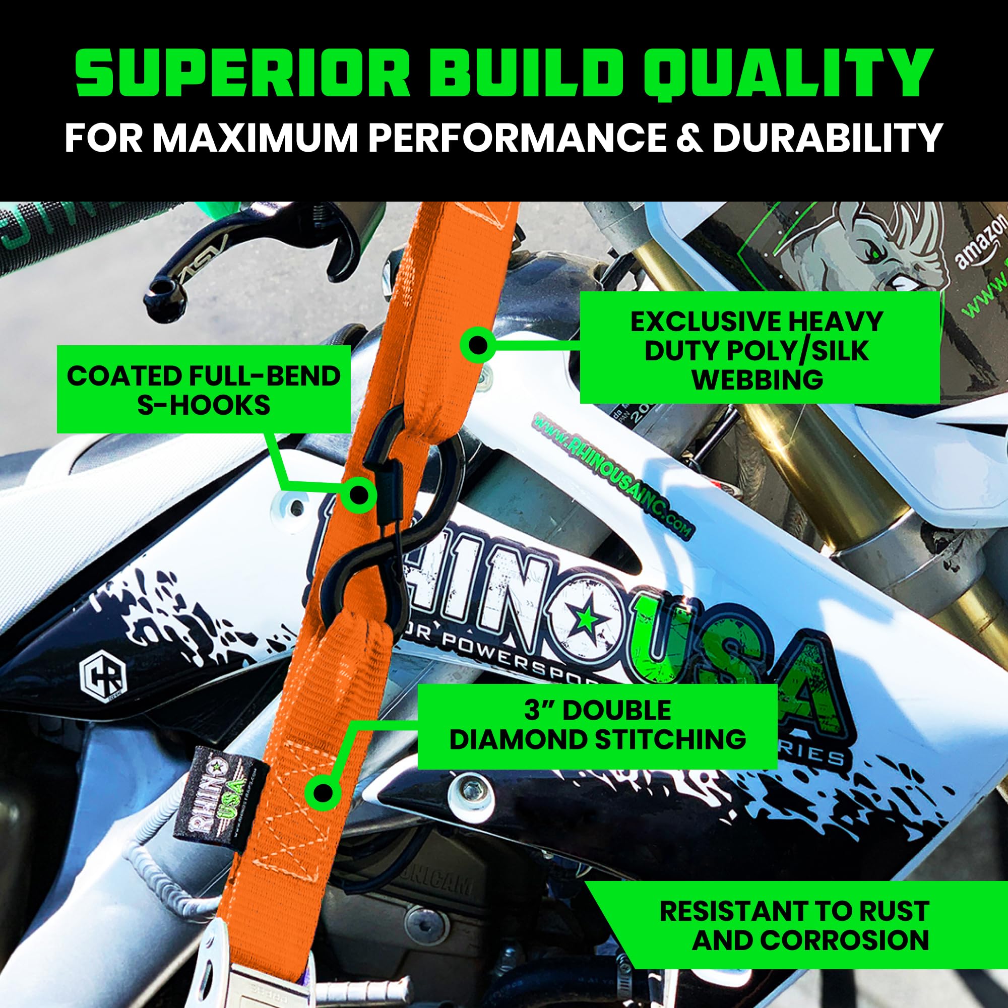 Rhino USA soft loop close-up protecting handlebar finish and preventing scratches