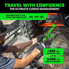 Rhino USA soft loop paired with ratchet strap securing cargo safely