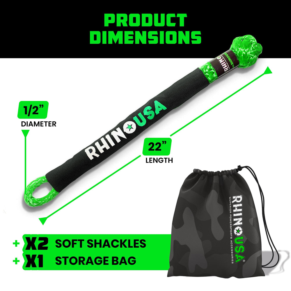 Rhino USA shackle beside hand showing compact, lightweight benefit