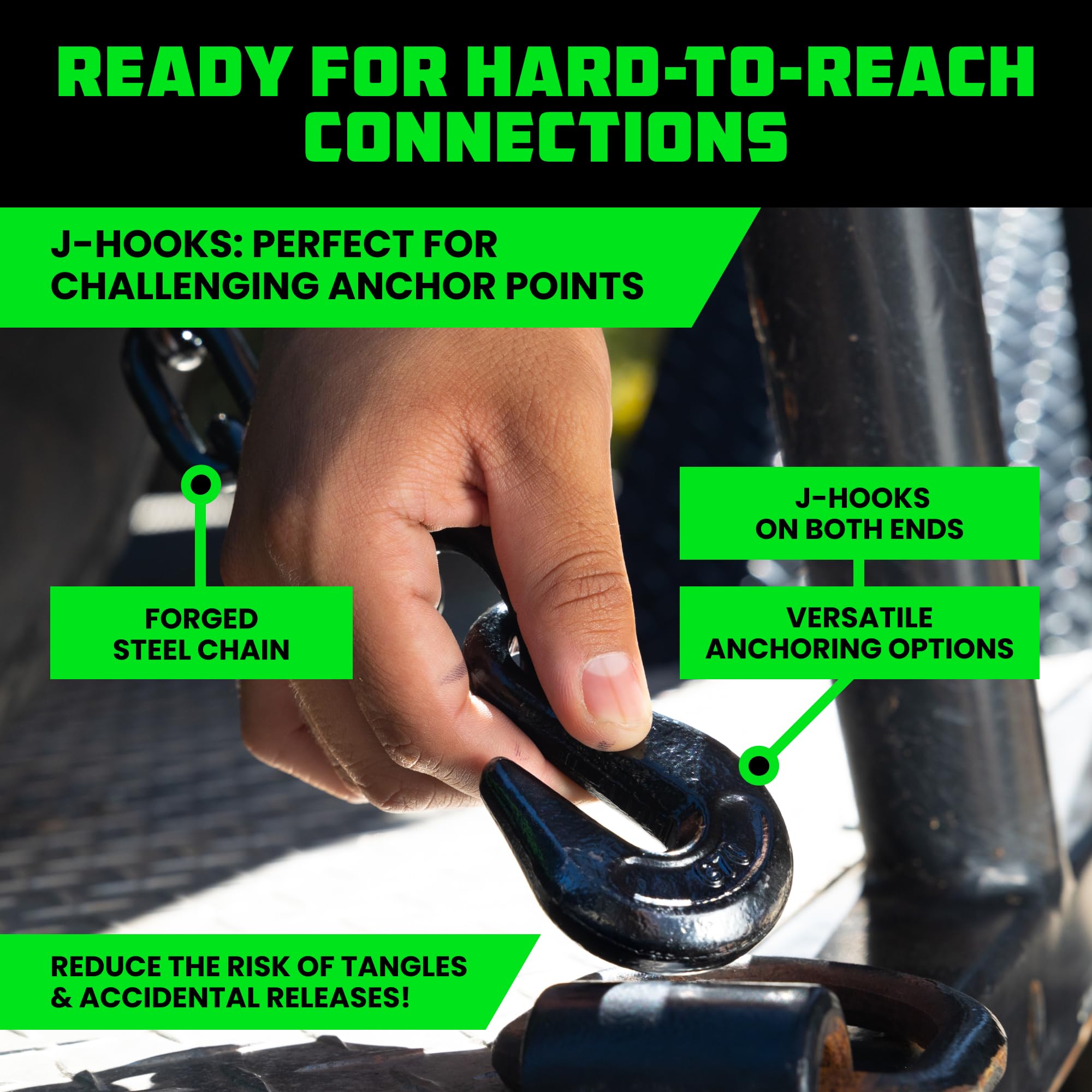 Rhino USA T-handle ratchet detail highlighting easy tensioning and secure locking