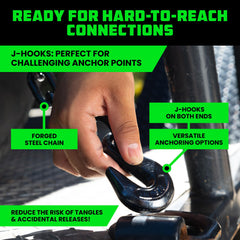 Rhino USA T-handle ratchet detail highlighting easy tensioning and secure locking