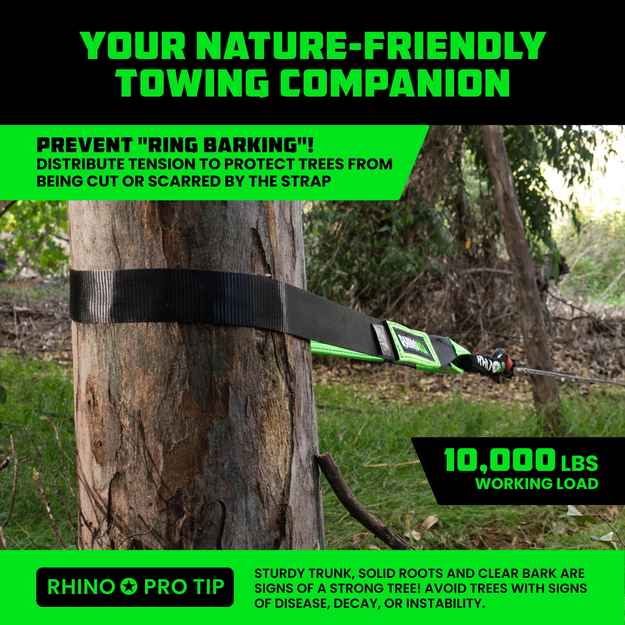Rhino USA strap texture wet-resistant fabric showing weatherproof benefit