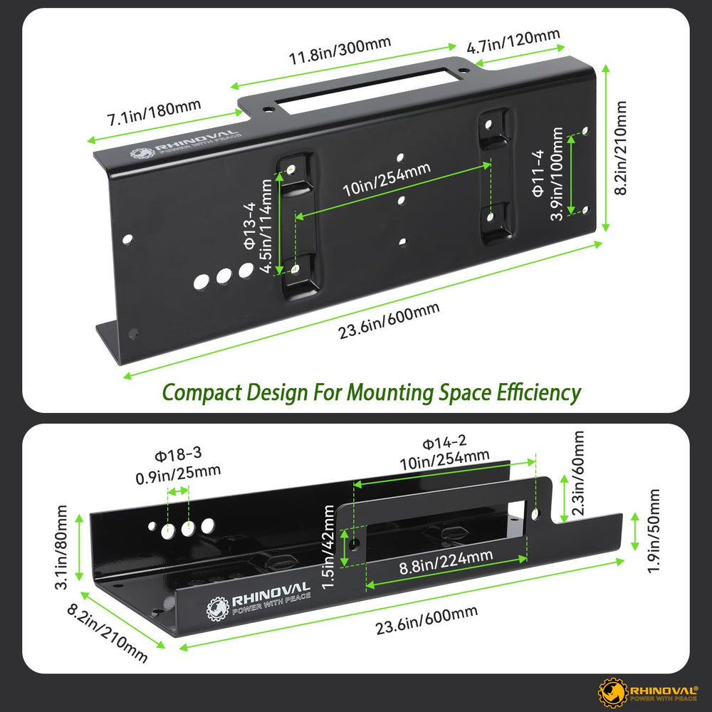 RHINOVAL mounted on truck bumper showing real-world fit and secure recovery readiness benefit