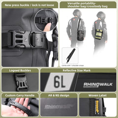 Rhinowalk cam-buckle detail ensuring strap tension and vibration resistance