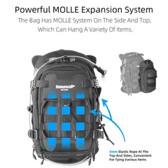 Rhinowalk molle side detail with attachment points for expandable kit