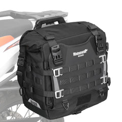 Rhinowalk front view of saddlebag showing durable construction and secure closure