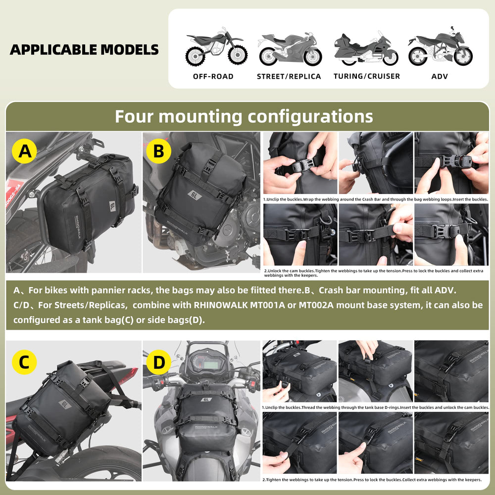 Rhinowalk shoulder strap used as crossbody for easy off-bike carry