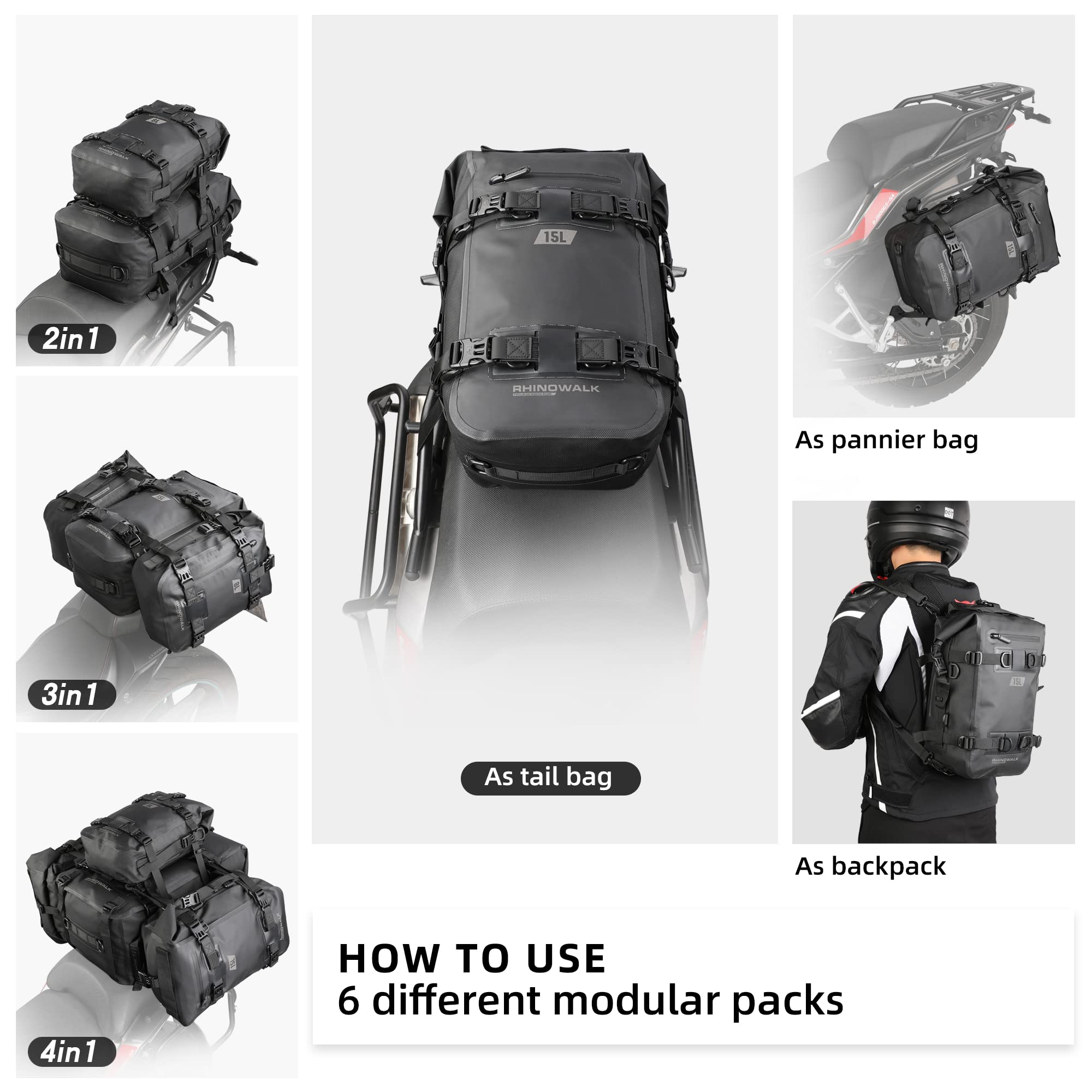 Rhinowalk worn as backpack with straps showing hands-free transport benefit