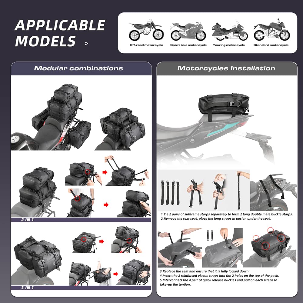 Rhinowalk shoulder straps and buckles detail for easy off-bike carrying