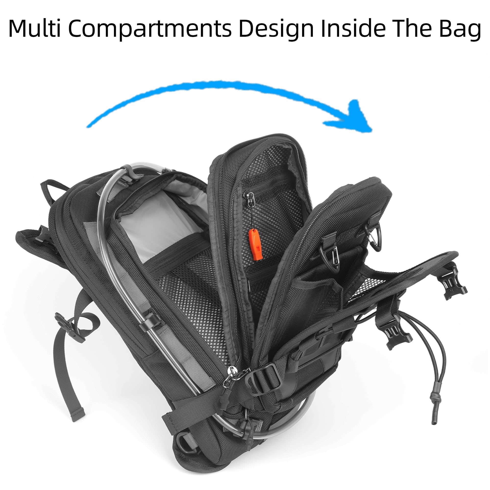 Rhinowalk water bladder compartment with included 1.5L bladder for hydration