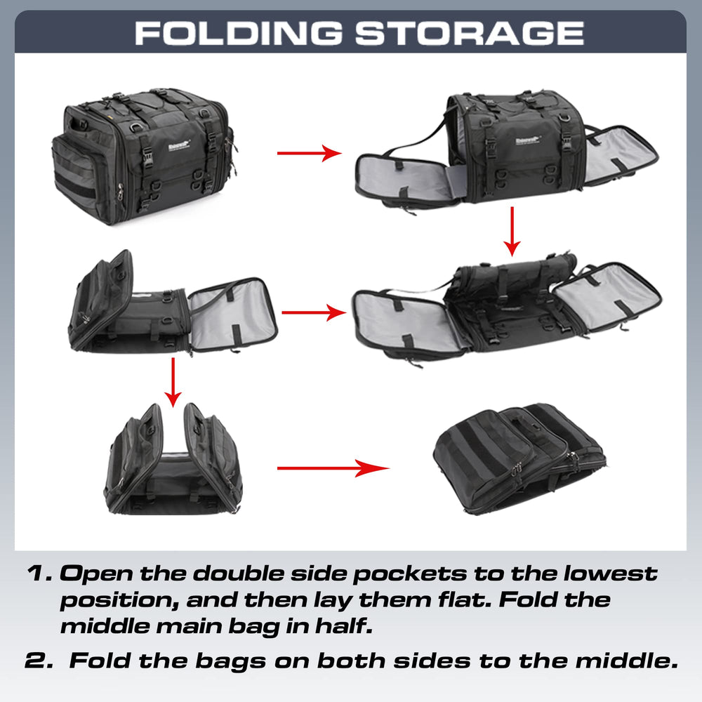 Rhinowalk double-sided zip pocket open displaying organized compartments and pockets