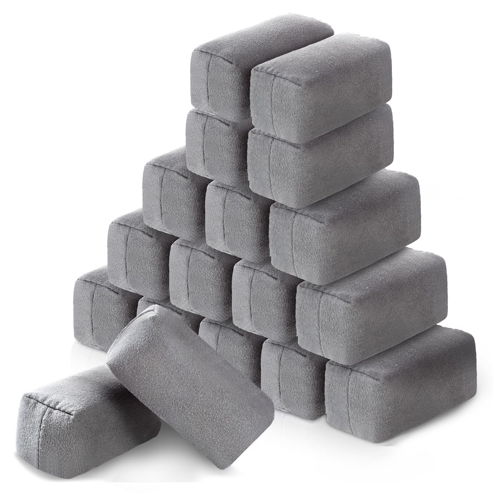 Riakrum front view of 18 gray applicator pads showing supply and convenience