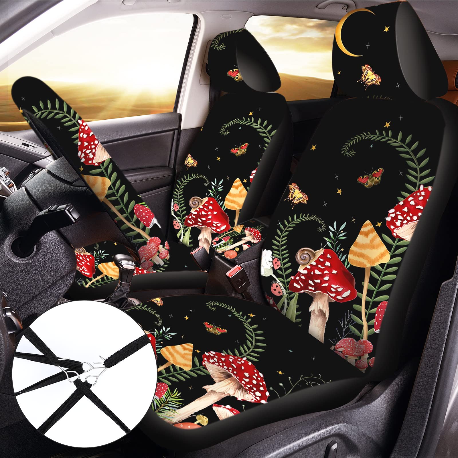Riakrum seatbelt pad and armrest cover adding shoulder comfort