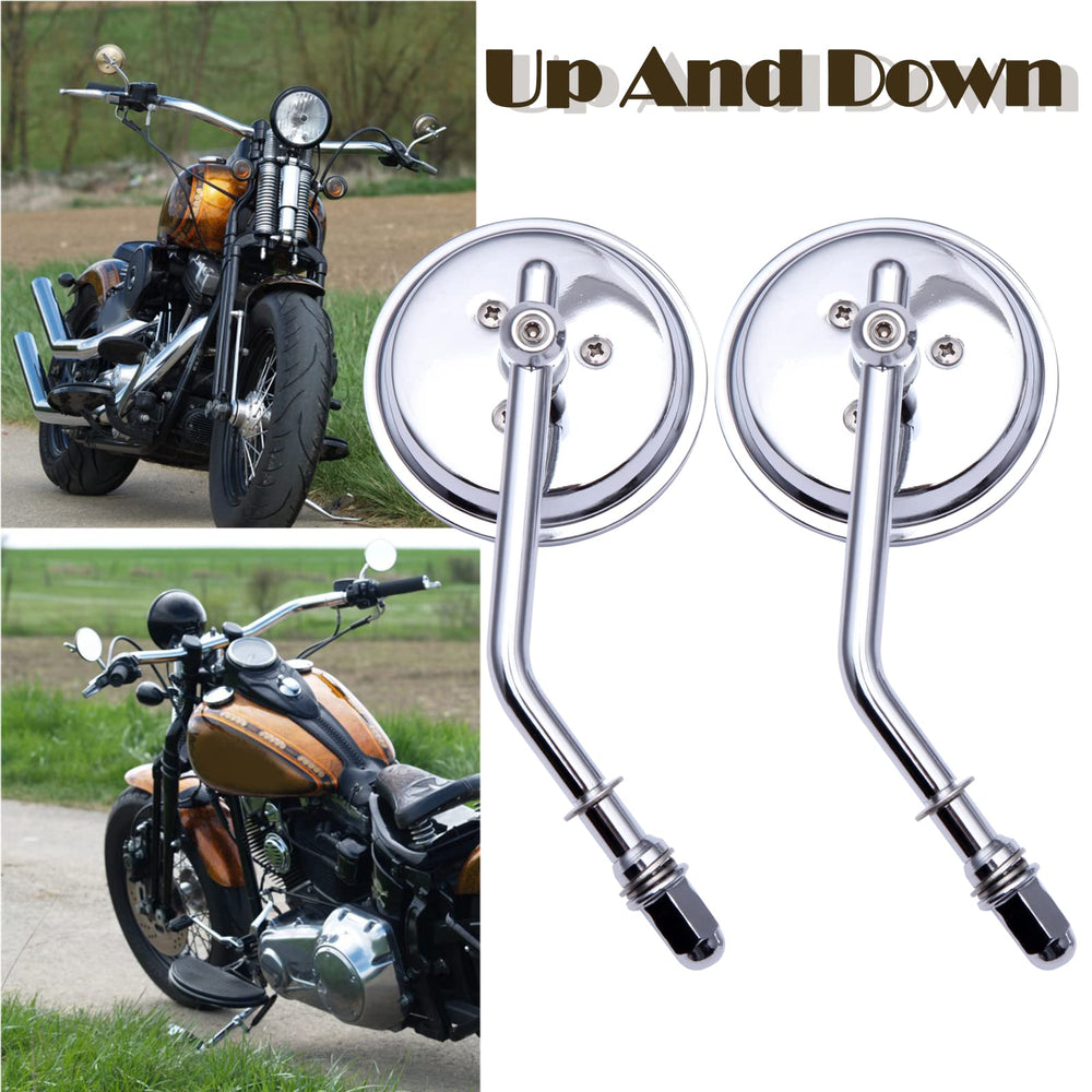 Rich Choices mirrors on motorcycle in motion showing road visibility and style