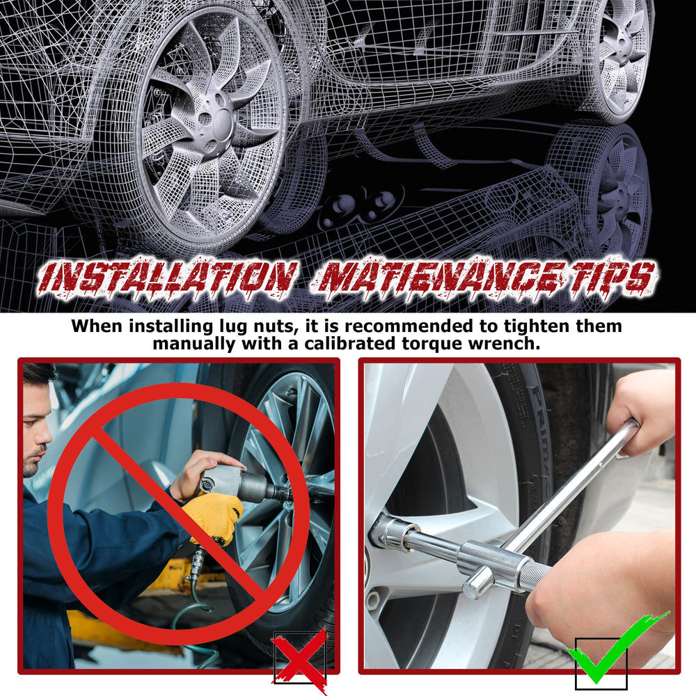 Richeer lug nuts installed on aftermarket 5-lug wheel demonstrating proper fitment