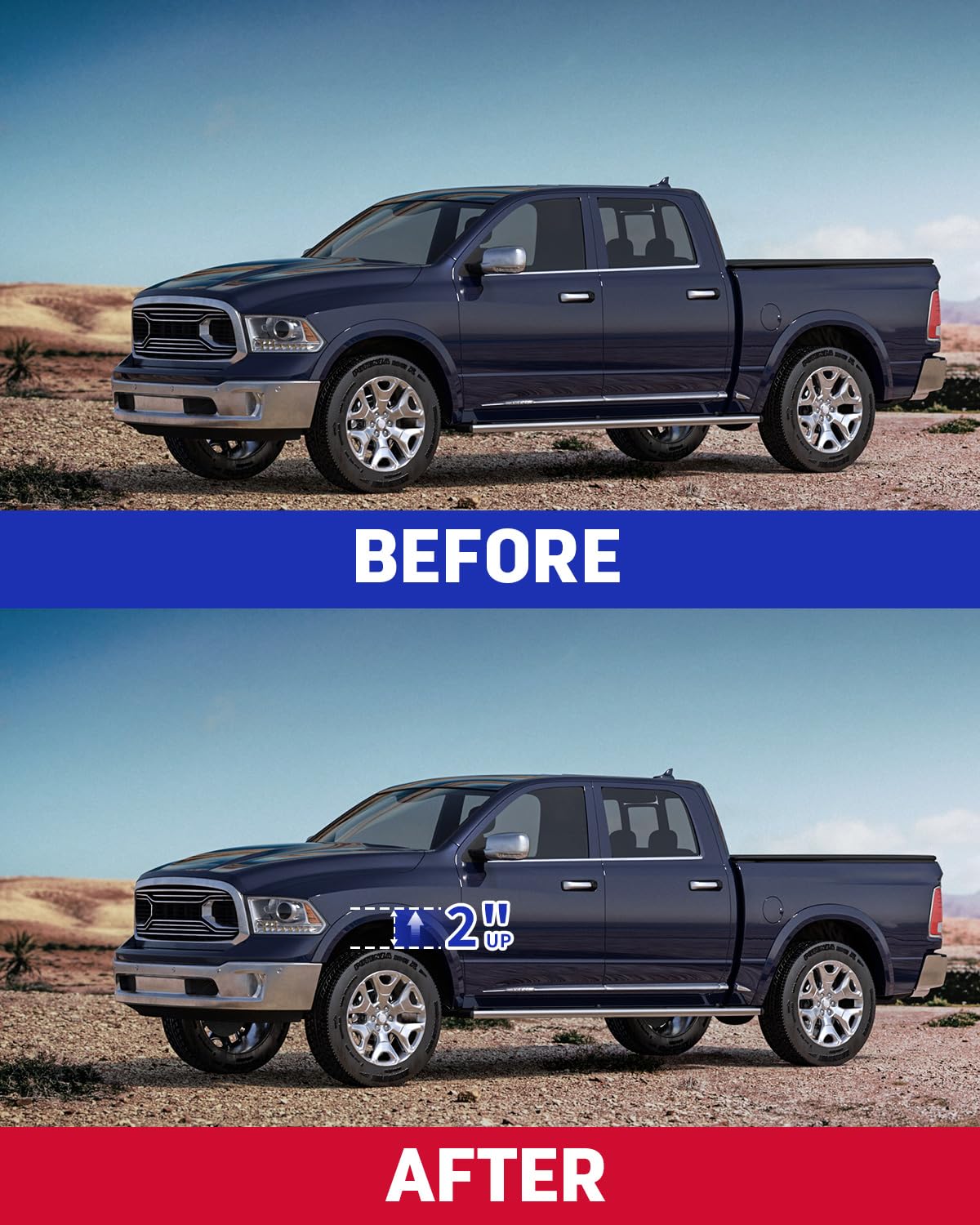 Richeer lifestyle offroad truck shot showing upgraded appearance benefit