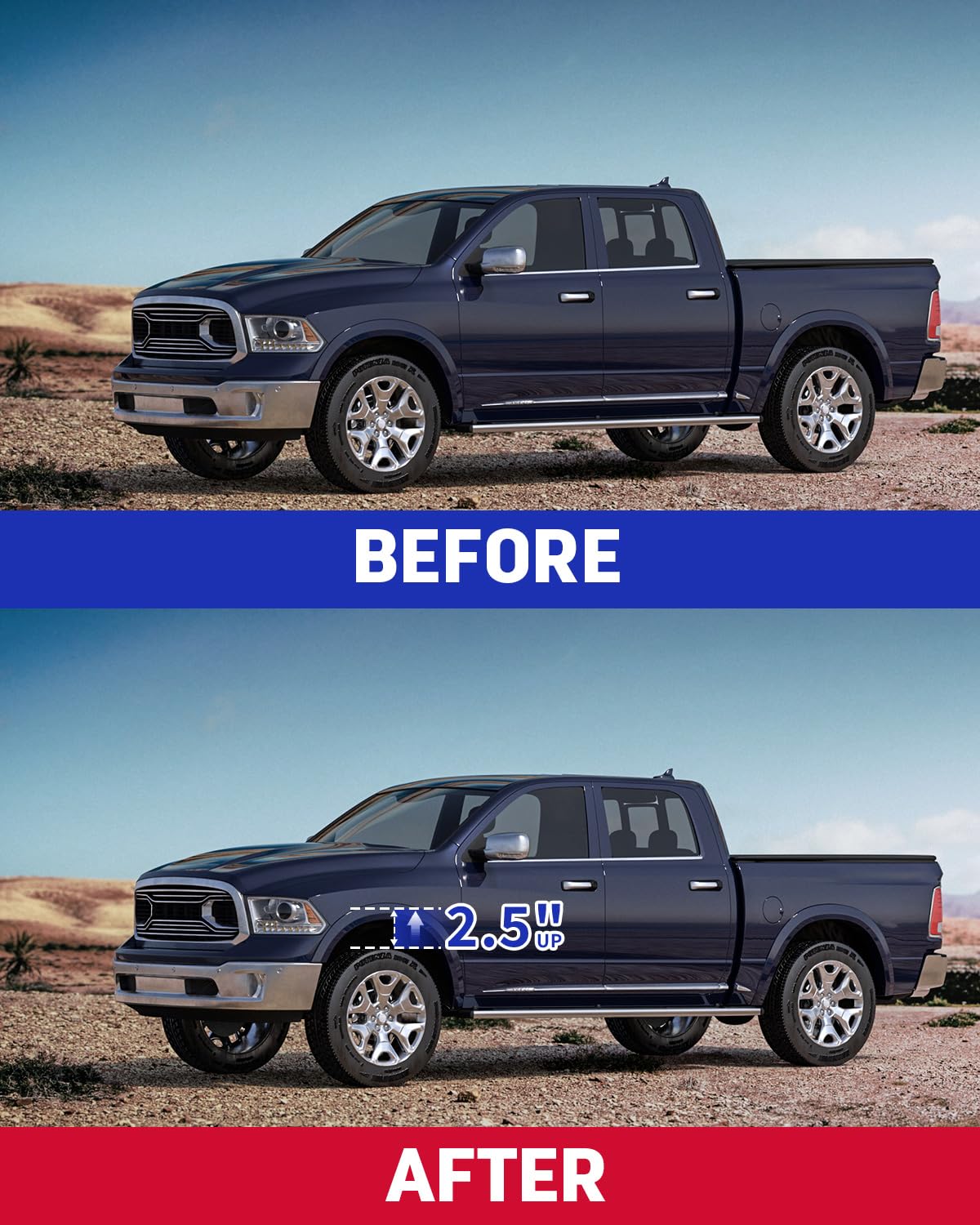 Richeer on off-road truck demonstrating improved approach angle