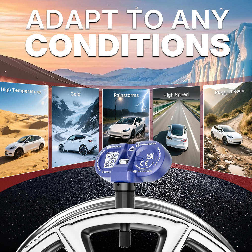 Richeer TPMS on a car in motion highlighting reliable road monitoring
