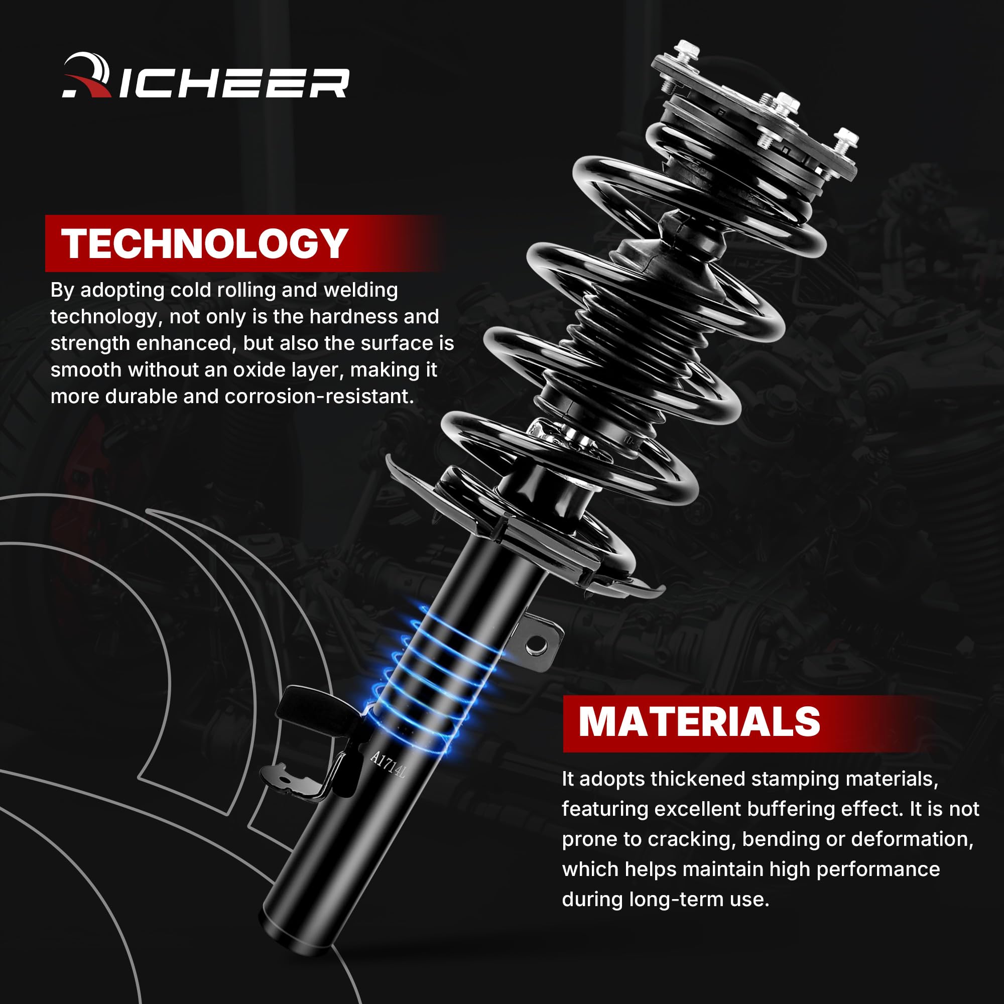 Richeer shock cylinder weld and casing showing corrosion resistance