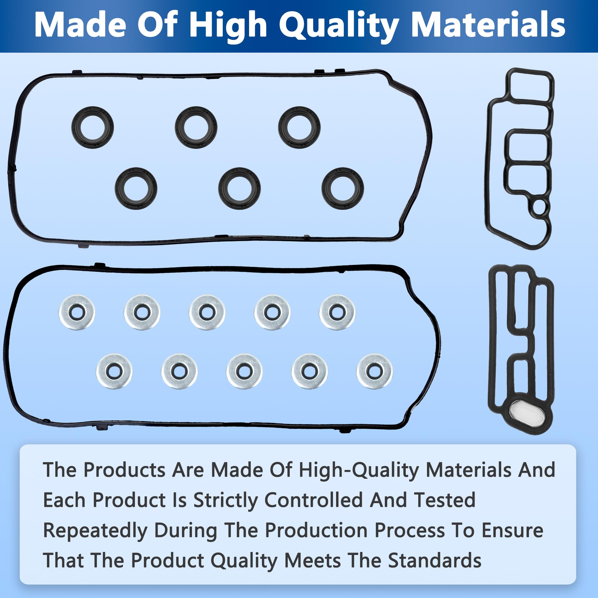 RICHWEI gasket set next to ruler showing accurate sizing for correct model fit