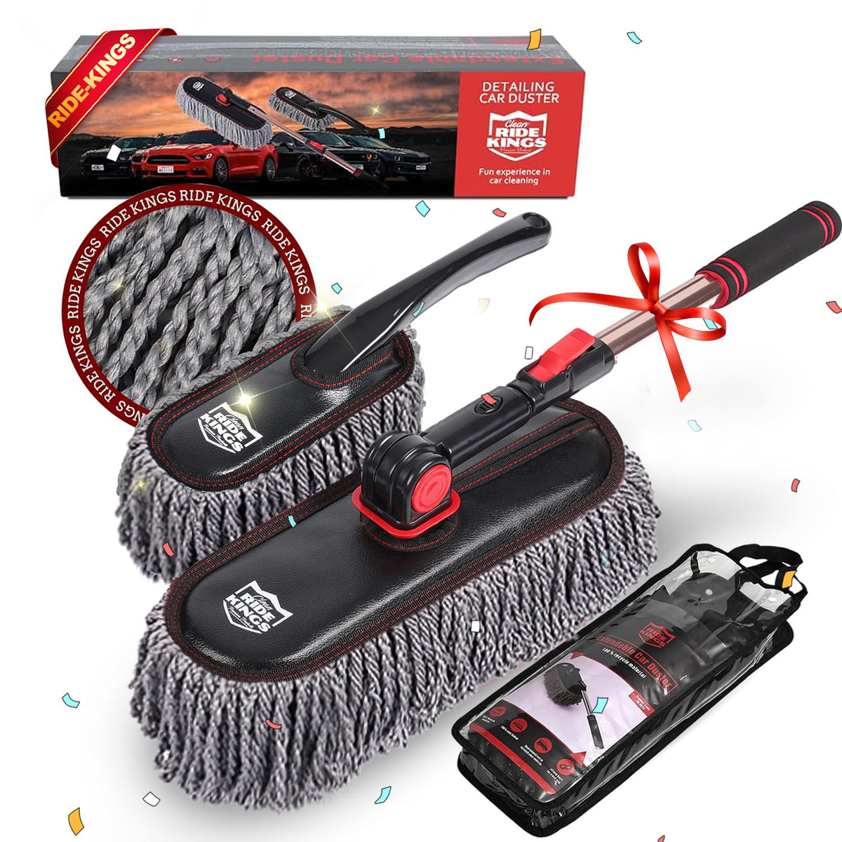 RIDE KINGS front packaging showing full exterior duster kit and accessories for easy identification