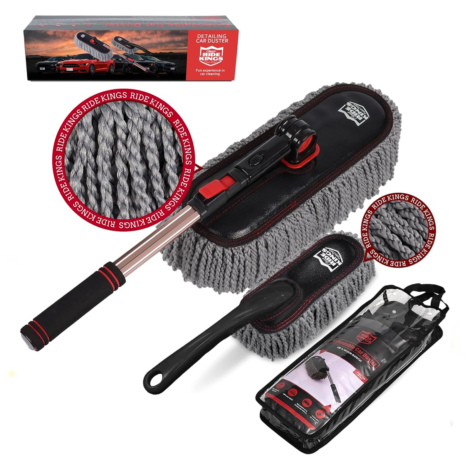 RIDE KINGS front packaging showing full 3-piece kit and benefits