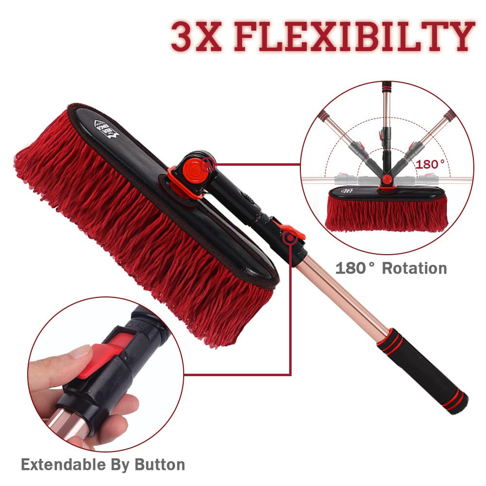 RIDE KINGS sponge grip handle with 180° rotation for comfortable angled cleaning