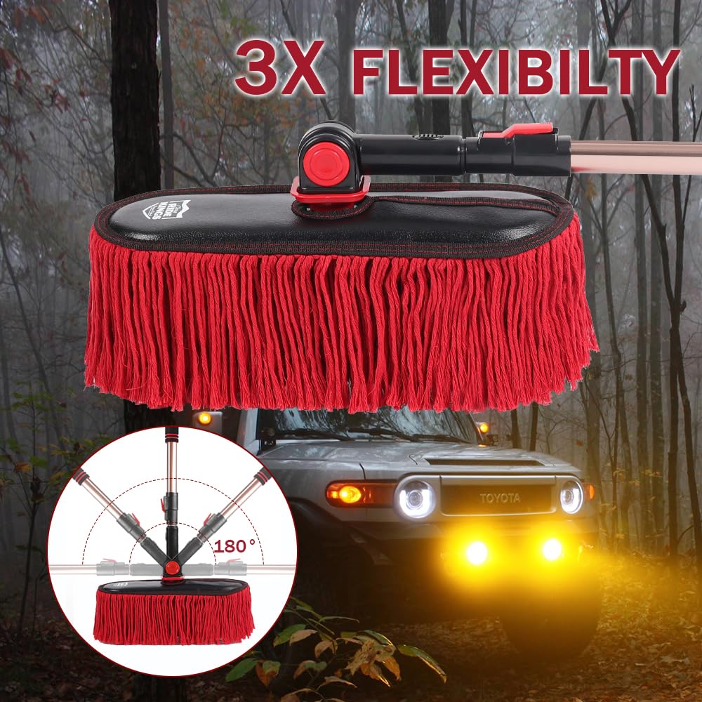 RIDE KINGS telescoping pole fully extended to reach high vehicle roofs easily