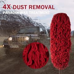 RIDE KINGS wax-treated cotton fibers close-up trapping dust effectively