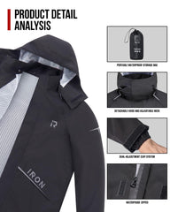 RIDEIRON reflective strips visible on suit improving nighttime rider visibility