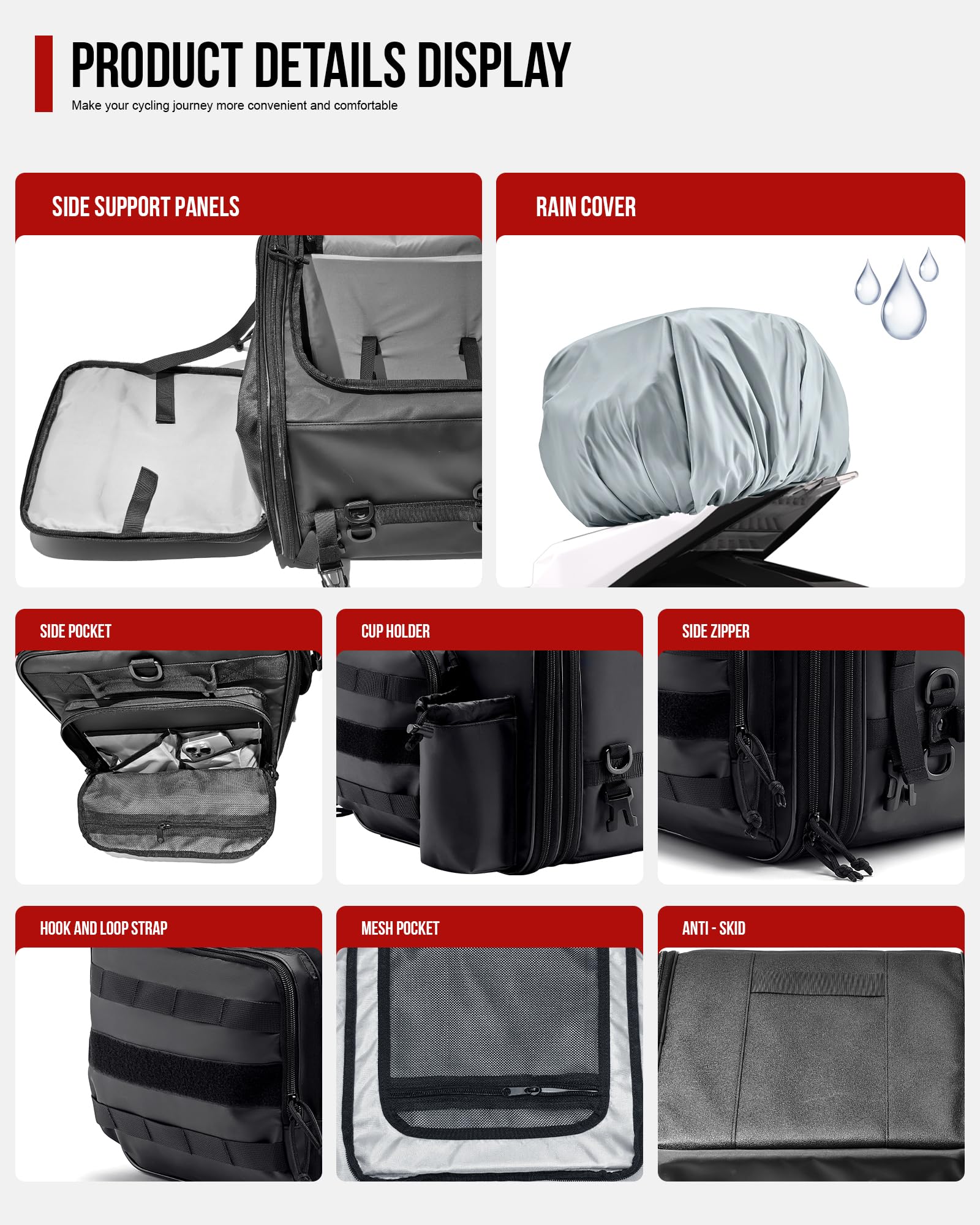 RIDEIRON tail bag reinforced anti-abrasion base protecting bike seat