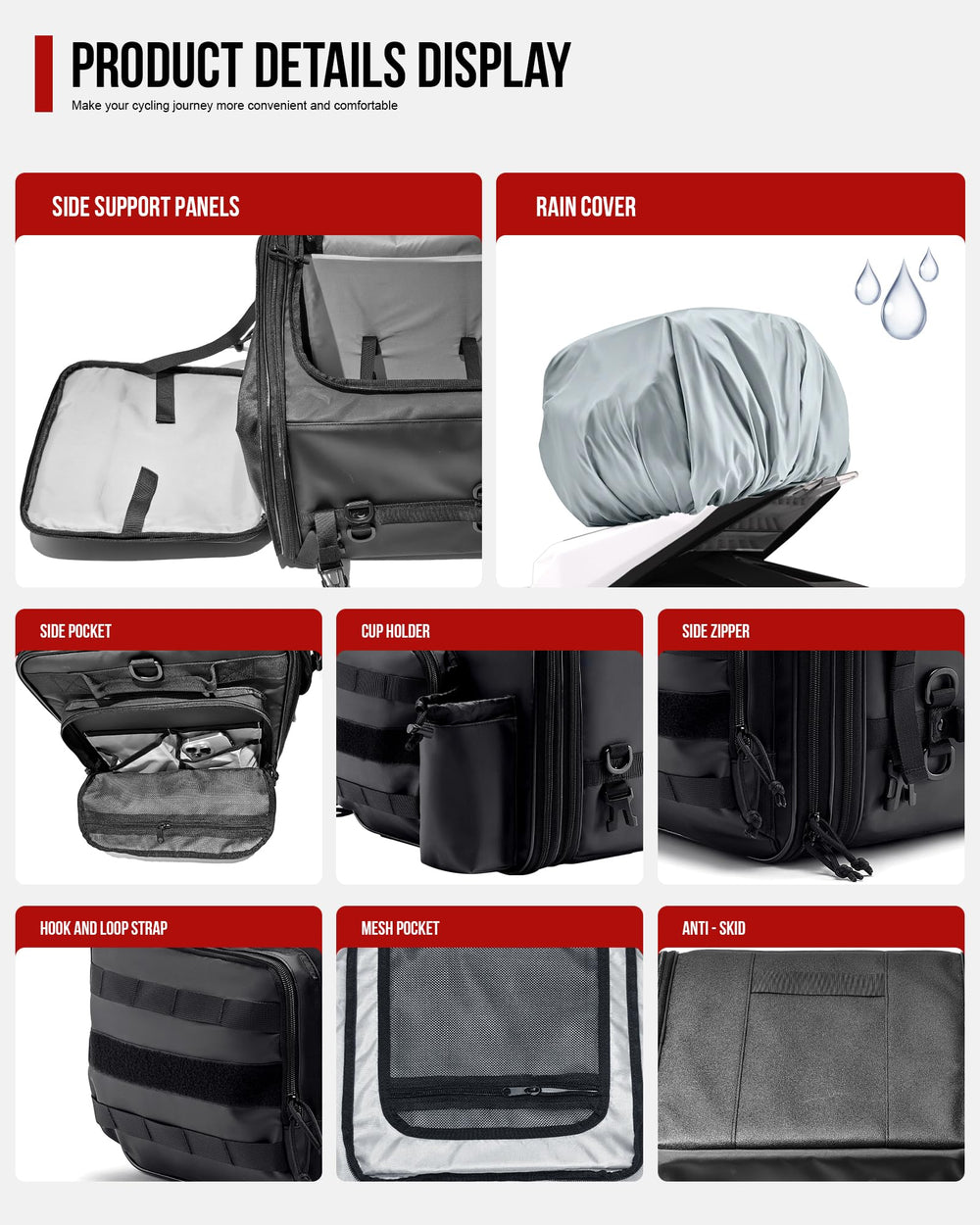 RIDEIRON tail bag reinforced anti-abrasion base protecting bike seat