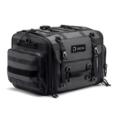 RIDEIRON tail bag front view showing compact profile and durable fabric