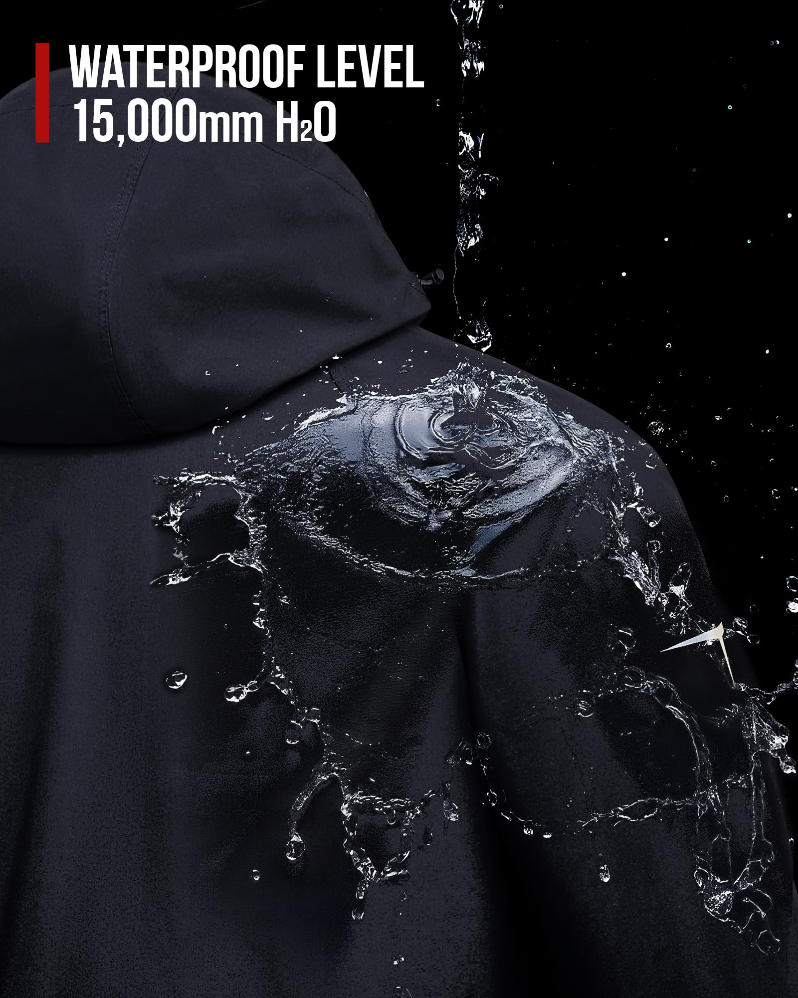 RIDEIRON waterproof full-length zipper detail for secure water-resistant closure
