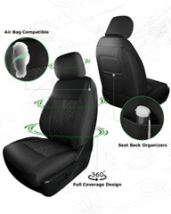 RIDEPOSH installed on front seats demonstrating precise fit and preserved functionality
