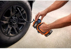 RIDGID inflator digital gauge close-up displaying clear pressure readout for accuracy