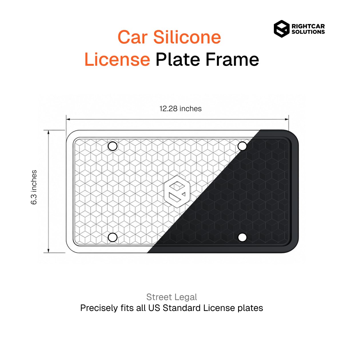 Rightcar Solutions frame beside ruler shows universal fit and accurate sizing