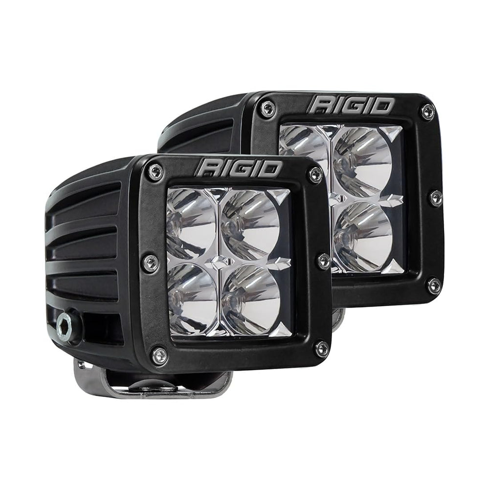 RIGID INDUSTRIES front view showing compact flood pod and wide coverage benefit