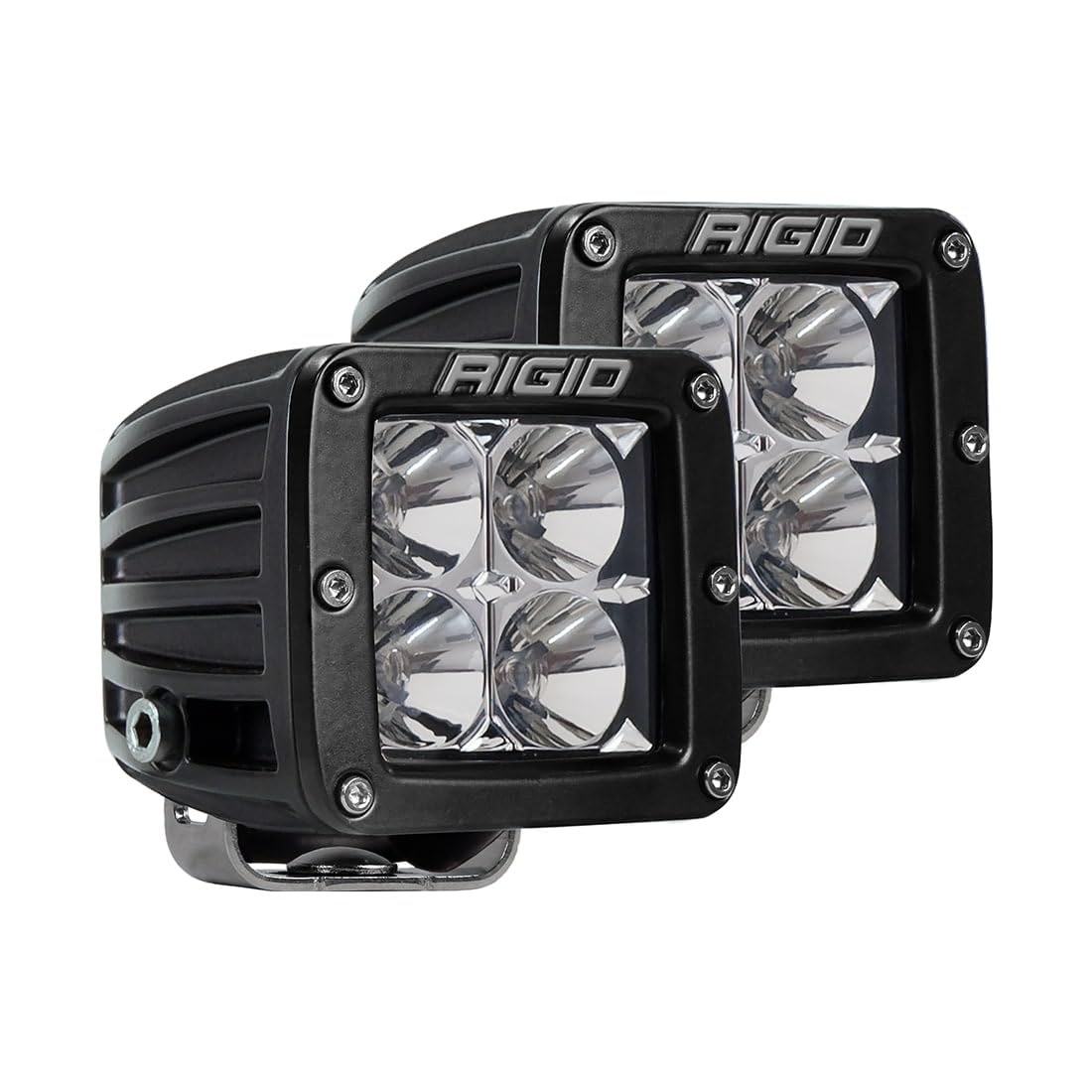 RIGID INDUSTRIES front view showing compact flood pod and wide coverage benefit