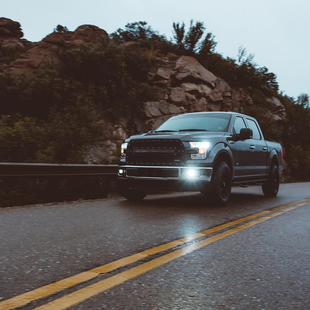 RIGID INDUSTRIES mounted on vehicle illuminating surroundings for improved visibility benefit