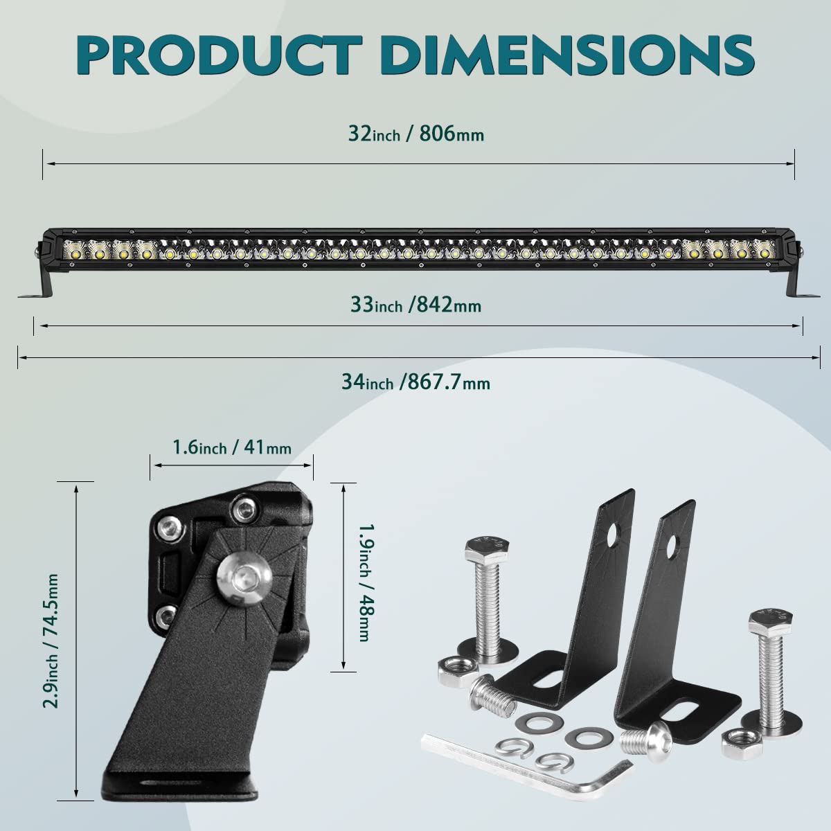 Rigidhorse side profile of slim 32-inch housing illustrating low-profile mount and heat-dissipating fins