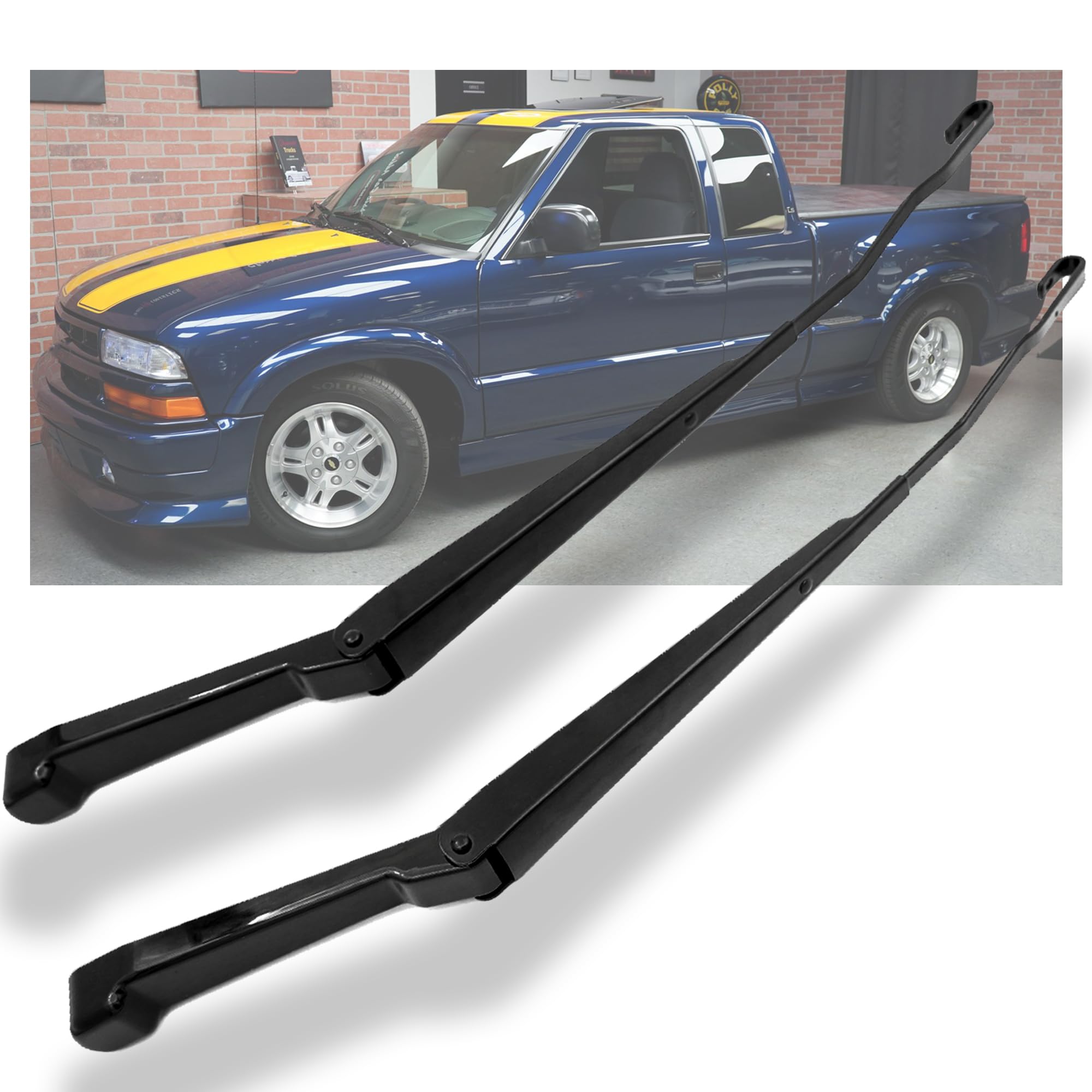 RigidWire front wiper arms packaging showing two-arm kit and fitment info, clear protection