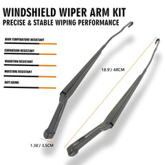 RigidWire side profile showing arm length and curvature for correct windshield sweep