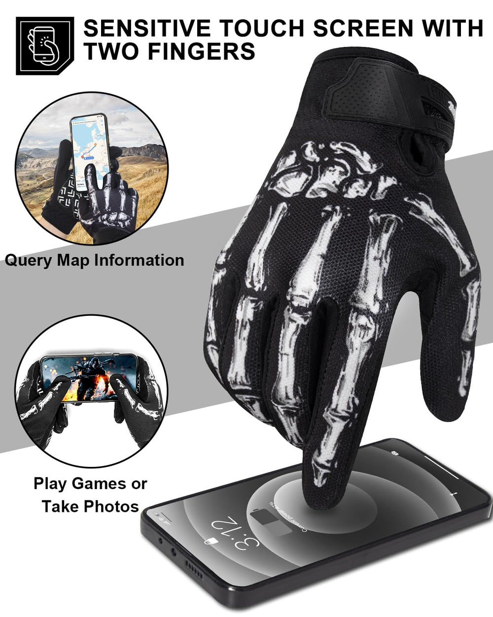 RIGWARL palm close-up with silicone printing for improved non-slip handlebar grip